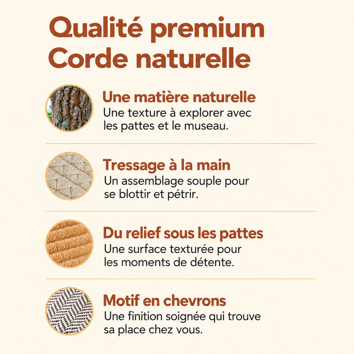 Détails du tressage et des matières