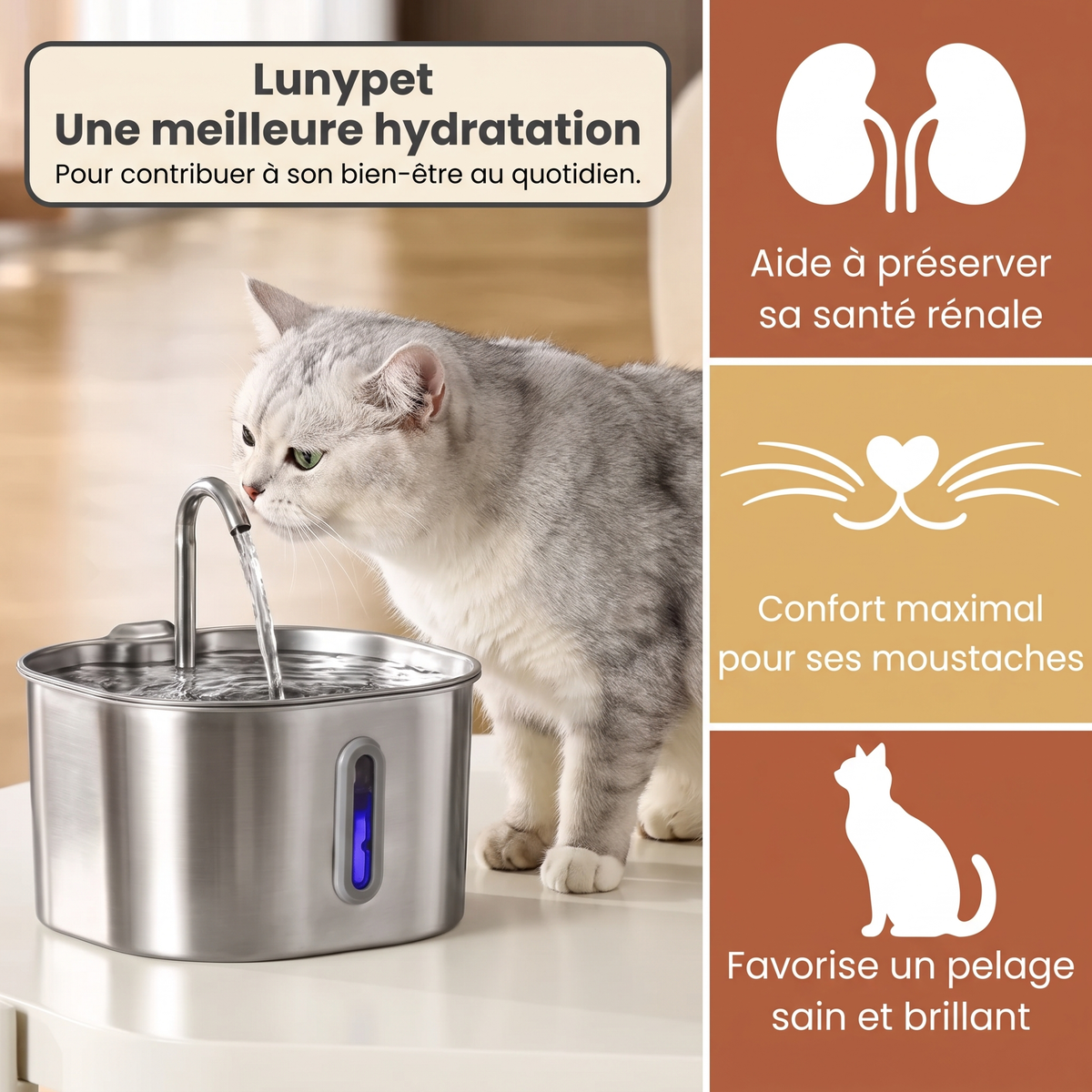Protégez votre chat de la déshydratation et des problèmes urinaires avec Lunypet